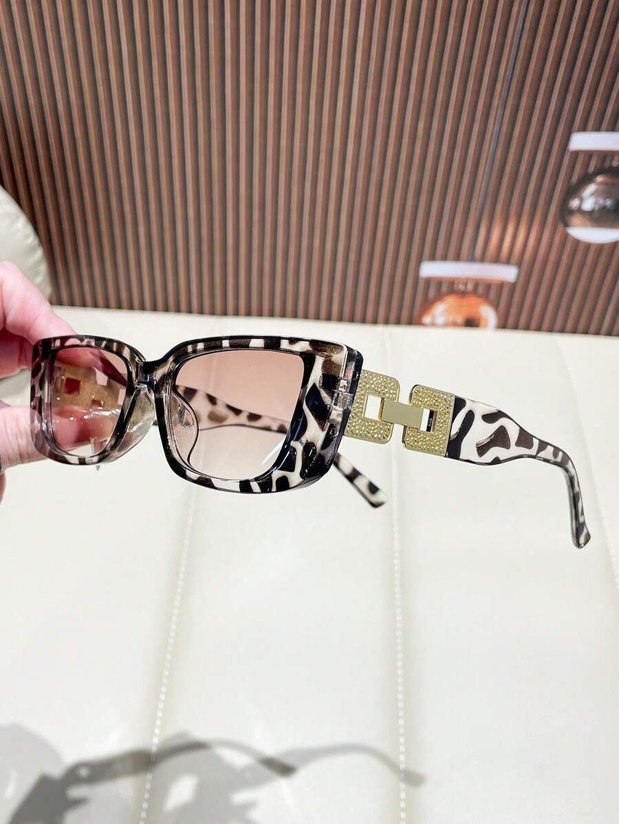 1pc Oversized Y2K Style Summer Beach Fashion Glasses For Men - Mocha Brown - View 1