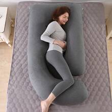 Oreiller de grossesse pour le sommeil Soutien du dos, du ventre, des hanches, des jambes, oreiller de grossesse pour tout le corps pour femmes enceintes, oreiller pour femmes et dormeurs latéraux - Gris foncé - Voir 7