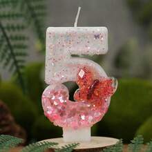 1 pieza Vela de cumpleaños hecha a mano con forma de mariposa roja - Mariposa roja hecha a mano cq - Ver 8