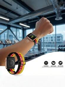 2026 World Cup Germany Themed Stretchy Bands Compatible With Apple Watch 38/40/41/42/44/45/46/49mm,Water Resistant Solo Loop Elastic Sport Watch Straps For Apple Watch Series 11-1,SE,Ultra Men Women - Germany - View 3