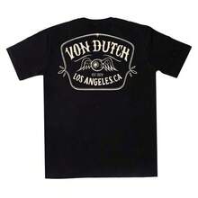 Fashion Movement Von Dutchs Shirt Graphic T Shirt All-Season Casual Men's T-Shirt, Crew Neck Pure Cotton Short-Sleeved T-Shirt, Suitable For Outdoor Sports, Holiday Gifts, Retro 90s Rap Style Printed T-Shirt. Holiday Outfits For Women Summer Tops Printed Round Neck Short-Sleeved Women's T-Shirt, Perfect For The Summer Back-To-School Season. - Black - View 1