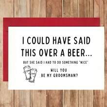 Thiệp cầu hôn qua ly bia, Thiệp mời, Quà lưu niệm cầu hôn phù rể, Quà tặng đám cưới, Hộp quà cho phù rể - Một kích cỡ phù hợp cho tất cả - Xem 3