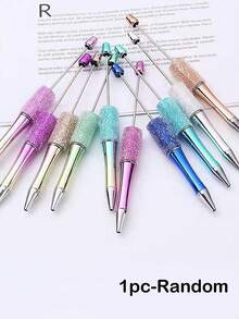 1pc/6pcs/10pcs Bestselling DIY Pen Kit: Handcrafted, Intricate Design Featuring Gradient UV-Plated Pearls-A Creative Craft Project And Ideal Holiday Gift - Gradient Of Broken Bricks - View 9