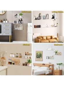 1/2 bộ kệ treo tường nhà bếp, kệ trang trí phòng bằng acrylic để sách/tượng/ảnh/mỹ phẩm, kệ treo tường trong suốt cho phòng tắm, phòng khách, phòng ngủ. - Nhiều màu - Xem 9