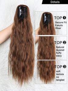 1 chiếc tóc giả dài xoăn gợn sóng màu đen/nâu dành cho bé gái và trẻ em. - Nhiều màu - Xem 7