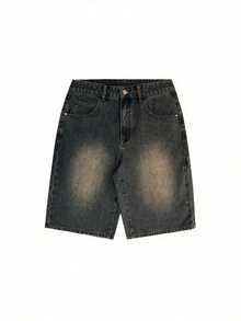 Vintage Loose Denim Shorts For Teenagers - Dark Wash - View 5