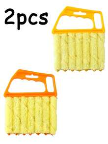 Set de 2 piezas Limpiador de persianas/ventanas manual, Limpiador de rejillas, Funda de microfibra extraíble, Adecuado para aire acondicionado, rejillas de coche, ranuras de ventiladores, hogar, escuela, hotel, herramienta de limpieza navideña (Set de 2 piezas o 1 pieza disponible) - Multicolor - Ver 12