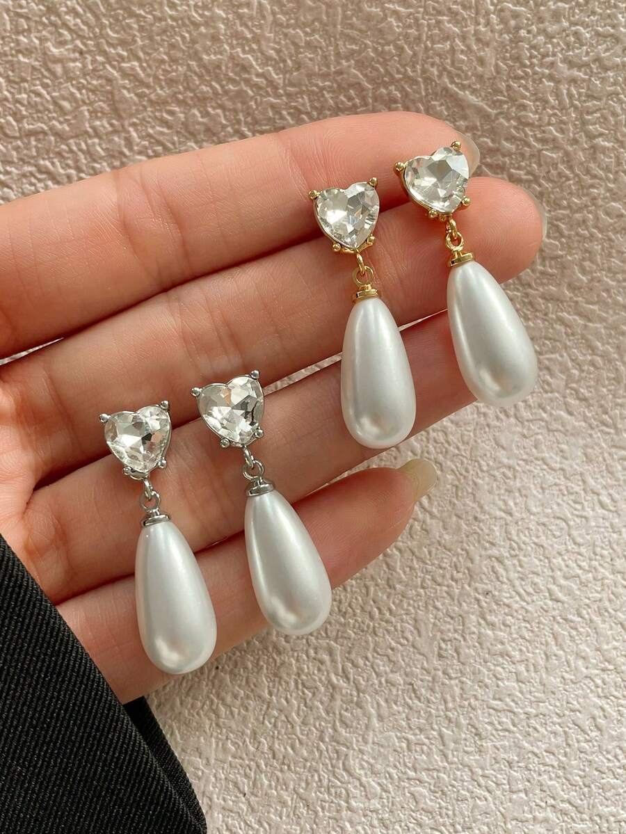 1 par de pendientes de gota de agua de resina de lujo a la moda, adecuados para joyería de fiesta y vacaciones de mujeres - Un par de pendientes en forma de lágrima - Ver 1