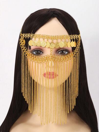 1 chiếc huy hiệu sáng bóng, kiểu dáng cung đình, chất liệu hợp kim sắt, thích hợp trang trí mặt nạ múa bụng Latin, phù hợp cho mọi mùa.