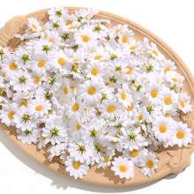 Fleurs artificielles de marguerite blanche, décoration florale de marguerite colorée, convient pour les artisanats DIY, la confection de couronnes, la décoration de vases, les accessoires capillaires, la décoration de table, applicable pour les mariages de printemps, les fiançailles, les anniversaires, les rassemblements familiaux, la décoration de la maison, les festivals et les fêtes, la décoration d'automne et d'autres occasions - Blanc - Voir 4