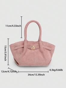 Dedoo European And American Fashion Design Buckle Suede Bucket Bag, Women's Autumn/Winter Shopping, Commuting, Party Gift Handbag - Pink - View 6