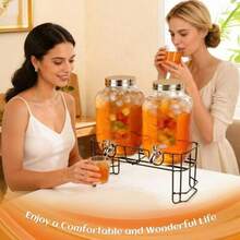 TAIMASI 2 Packs 1 Gallon Glass With Stand And 304 Stainless Steel Faucet Party Drink Dispenser For Wedding Birthday Holiday Festival Gathering Picnic Home Party Decoration & 18/10 Stainless Steel Spigot & Filter -For Lemonade, Juice, Sun Tea, Punch- ALL DISHWASHER SA-FE - View 9