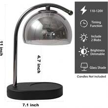 Candle Warmer Lamp With Timer & Dimmable Brightness - Adjustable Height,For New Home Bedroom, Gifts For Women With 1 * 50W Bulbs - 1PC - View 9