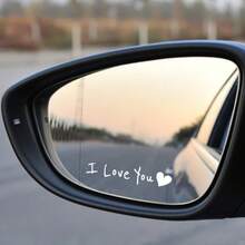 1 PC I Love You Rearview Mirror Sticker- I Love You Sticker- Mirror Sticker- Rearview Mirror Sticker- Car Mirror Sticker- Side Mirror Sticker - A - View 4