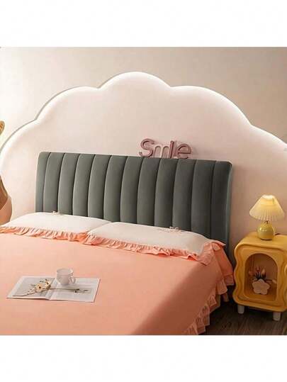 1pc Nordic Soft Velvet Quilted Headboard Cover, Full Wrap Smooth Velvet Headboard Slipcover, Luxury Thickened Bed Backrest Protector, Suitable For Home And Hotel