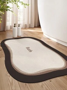 DAJIANG 1pc Washable Bath Mat, Multi-Color Luxury "Bath" Letter Design Bath Rug, Suitable For Bathroom, Kitchen, Outdoor, Indoor, Hallway, Bedroom, Living Room, Bedside, Machine Washable Carpet, Easy To Clean, Non-Slip Base Bedroom Bathroom Decor Carpet, Room Decor Holiday Bathroom Decor Accessories Room Decor Set Outdoor Decor Rug Mat - Multicolor - View 6