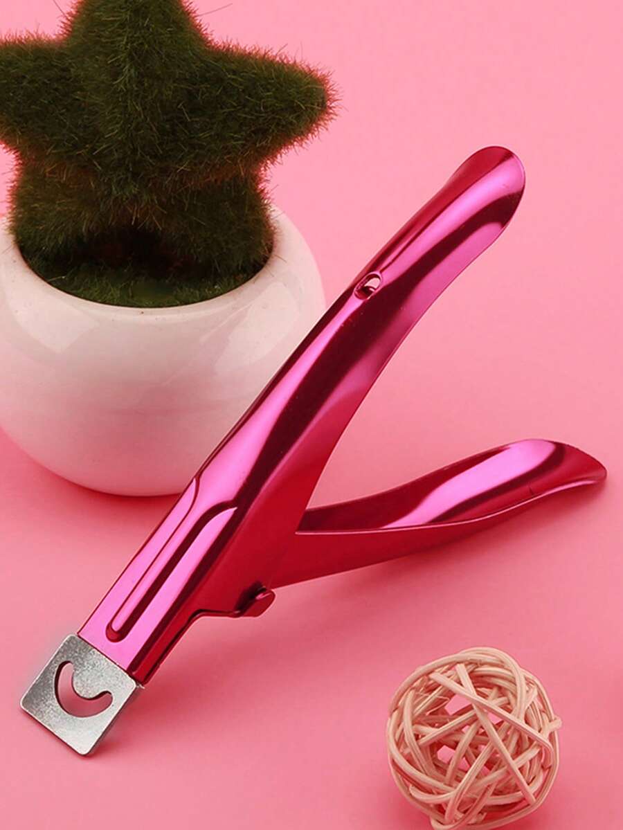 1件套高级美甲工具，锋利U型指甲钳，适用于亚克力指甲、凝胶指甲延长修型 - 玫紅色 - 查看 1