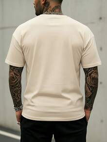 GRDR 男士纯色时尚百搭户外休闲短袖T恤，春夏新品 - 杏色 - 查看 2