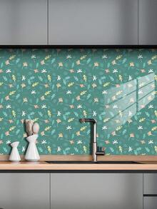 10Pcs 3.9/5.9/7.8/11.8 Inch Square Floral Print Peel And Stick Wallpaper Self-Adhesive Removable PVC Wall Stickers With Thickened Crystal Film Waterproof Stain Resistant Easy Clean For Kitchen Bedroom Bathroom Living Room Rental Home Decor - Fresh Floral Peel & Stick Wall Tile - View 10
