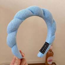 1pc Cloud Bubble Headband, Braided Sponge Hair Hoop For Women, High-End Towel Cloth Headband With Widened Fluffy Structure To Create Illusion Of Higher Hairline, Suitable For Daily Face Washing, Makeup, And Masking To Fix Flyaway Hair Travel Accessories Hair Band Diadema - Multicolor - View 8