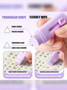 A New Model Triangular Push-Pull Eraser Set For Students, Suitable For Art, Drawing And Writing Correction. The Erasers Are Clean, The Erasers Have A Gradual Change In Color And Leave No Marks. The Set Consists Of An Eraser - Sets - View 5