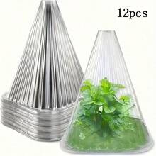 12pcs Transparent Plastic Plant Covers - Reusable Mini Greenhouse For Frost/Sun/Bird/Snail Protection, Plant Growth Assist Tool, Gardening Essential - Multicolor - View 10