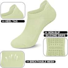 9 Pairs Breathable Mesh Non Slip Yoga Socks, Anti-Skid Grip Socks For Pilates, Barre, Home Use - Multicolor - View 4