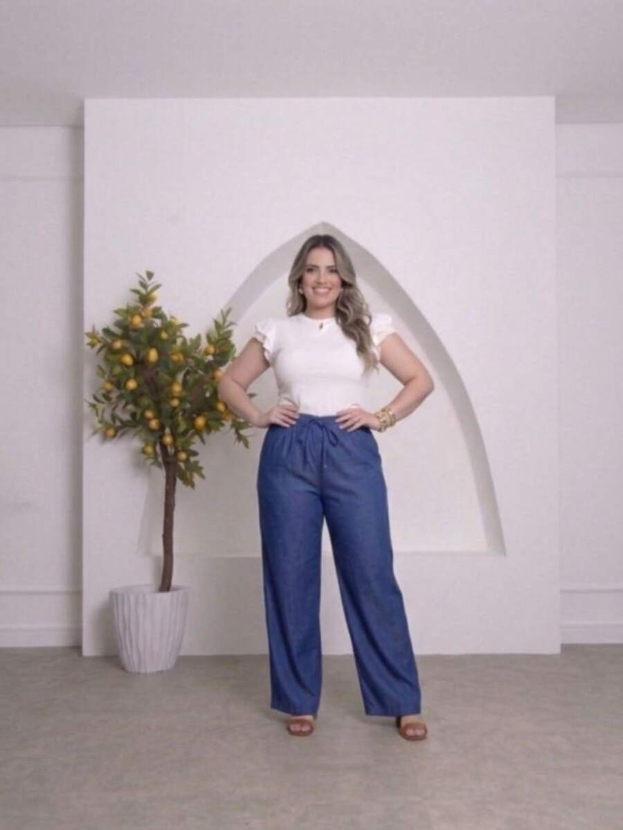 Women's  Plus Size Jeans Pantalona - Quần jean xanh - Xem 1
