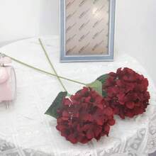 1 bông hoa cẩm tú cầu giả màu đỏ tía, hoa cẩm tú cầu nhân tạo chất lượng cao, thích hợp để tự làm bó hoa cưới, trang trí tiệc, phòng khách, nhà bếp, sân vườn, khách sạn, văn phòng, ngày Valentine, ngày của Mẹ, Tết Nguyên đán, quà sinh nhật, phông nền đám cưới, vòng hoa tự làm, bó hoa cô dâu, quà tặng cho bé gái - Màu Đỏ Sâu - Xem 3