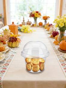 35pcs Plastic Dessert Cups, Cupcake Containers, Ideal For Holding Desserts, Frozen Cakes, Homemade Ice Cream, Cupcakes, Tableware Accessories. Suitable For Birthday Parties, Wedding Desserts, Mother's Day, St. Patrick's Day And Other Events. Reusable Party Supplies, Ice Cream Containers, Easy-To-Use Cups. - Monochrome - View 6