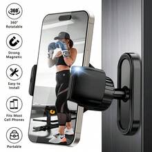360 ° Magnetic Phone Holder For Gym, Portable Phone Mount With Strong Magnets Attach To Metal Surface, Gym Accessories For Men Women, Fit 4. 7"-7" Smartphones Apple Galaxy Compatible With IPhone, Android Phone, Gift For Birthday, Family, Friends Phone Stand Phone Accessories - Màu đen - 1 gói - Xem 2