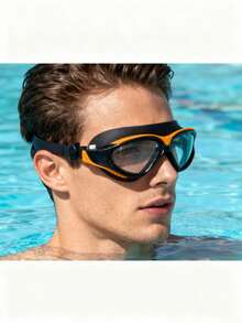 Lunettes de natation grand cadre pour adultes - anti-buée, anti-UV, étanche, lunettes de natation unisexes à angle de vue de 180° pour hommes et femmes en piscine et en eau libre - Multicolore - Voir 2