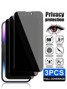 Navigator 3片装全屏钢化玻璃隐私保护膜，有效防止偷窥，防刮防撞，兼容 16Pro Max/16Pro/16/16 Plus/15Pro Max/15Pro/15/15 Plus/14/14 Pro/14 Pro Max/13/13 Pro/13 Pro Max/12/12 Pro/12 Pro Max/11/11 Pro/11 Pro Max/X/XS/XR/XS Max/7/8/6/6S/7 Plus/8 Plus - 黑色 - 查看 22