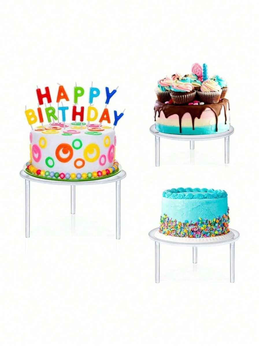 Acrylic Cupcake Stand, Transparent Round Dessert Display Rack Suitable For Cakes, Birthdays, Weddings, Pastries - Multicolor - View 1