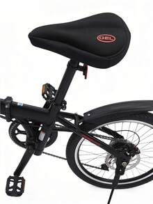 1pc Extra Large & Wide Bicycle Silicone Seat Cover, Thickened Mountain/Electric Bike Saddle Cushion - Black - View 1