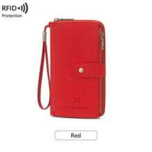 Ví đựng thẻ CHARM INFINITE thời trang tối giản có khóa kéo, ví nữ chống RFID mới, ví dài nhiều lớp dung lượng lớn có khóa kéo và dây đeo cổ tay, ví đa năng đựng hộ chiếu, vé máy bay, thẻ tín dụng, tiền mặt, tiền xu, chìa khóa, ví đựng tiền xu siêu mỏng nhẹ dùng hàng ngày. - Nhiều màu - Xem 21