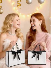 2pcs Decorative Gift Bags. These Gift Bags Are Very Practical And Suitable For Birthday Parties, Girls' Gatherings, Gift Packaging, Etc. Additionally, They Are Also Very Suitable For Packaging Gender Reveal Gifts Or Wedding Anniversary Gifts. - A - View 3