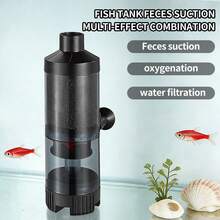 水族箱內置過濾器，魚類廢物吸收過濾器，3合1（過濾+增氧+水循環），附3個吸盤用於水族箱安裝，污水淨化，水族箱過濾清潔，1-2-3段式魚類廁所選項，免電設計，水族箱必備配件，過濾器必須連接至氣泵，氣泵和氣管需另行購買 - 查看 6