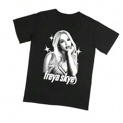 Retro 90's Freya Skye T-Shirt, Freya Skye Music Tour Eurovision UK Singer Fan Graphic T-Shirt, Parent-Child Outfits Anime Merchandise Exclusive T-Shirts For Premium Fans Unisex Casual Short-Sleeved Tees A Must-Have For Fans Suitable For Festivals, Parties, Homewear, Daily Commutes, Back-To-School Outfits And Concert Looks Printed And Shipped In The UK 100% Cotton T-Shirts Opaque, Versatile Basic Tees