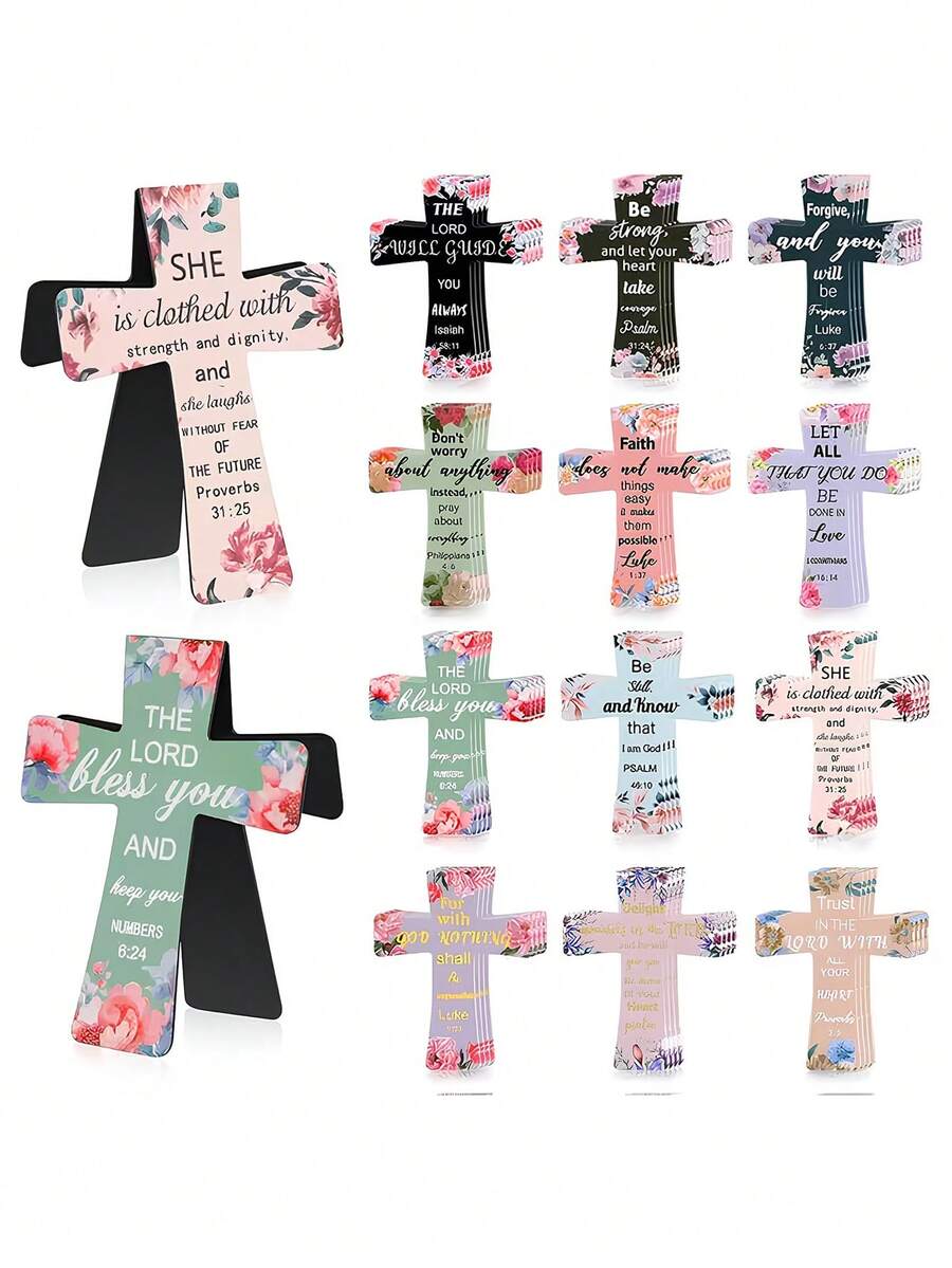 4pcs Magnetic Bible Verse Bookmarks And Page Clips, Inspirational Magnetic Bookmarks With Quotes, Floral Paper Clip Page Markers, Suitable For Women, Students And Booklovers | School Supplies And Gift Set, 1 Pack