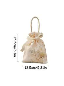 Bộ 6/3/1 túi quà cưới màu hồng/vàng sâm panh trang trí ngọc trai, túi đựng kẹo/đồ ăn nhẹ dây rút họa tiết hoa trang nhã, túi đựng quà cưới, túi quà lưu niệm cho đám cưới, tiệc sinh nhật, tiệc cô dâu, túi quà tặng thanh lịch. - nhiều màu - Xem 8