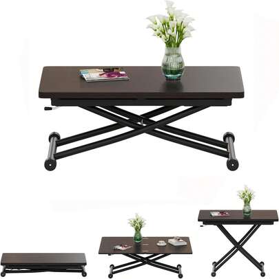 Extendable And Extendable Table, Functional Coffee Table For Kitchen, Dining Room, Living Room, Desk, Suitable For Dining Room With Small Space, Living Room, Kitchen, Study