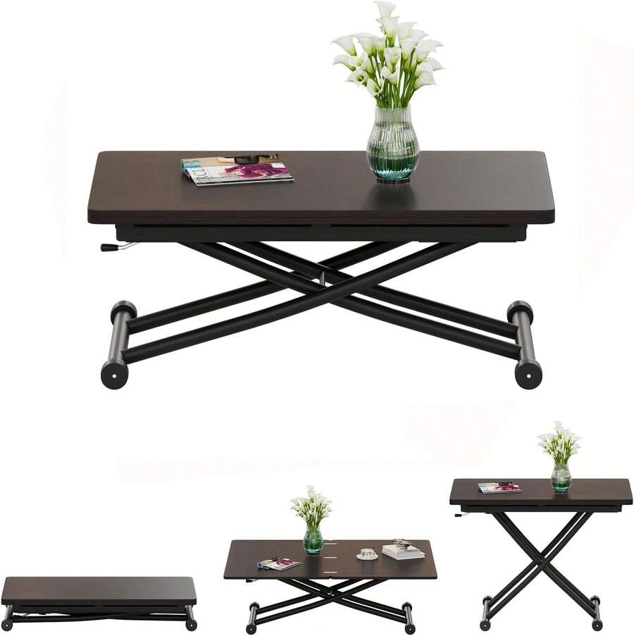 Extendable And Extendable Table, Functional Coffee Table For Kitchen, Dining Room, Living Room, Desk, Suitable For Dining Room With Small Space, Living Room, Kitchen, Study