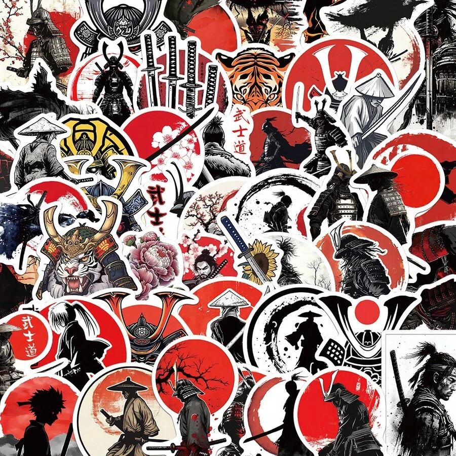 50张复古武士武士贴纸,剪贴簿用品,文具,行李箱,笔记本装饰贴纸批发 - 顏色 - 查看 1