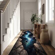 Cosmic Galaxy Rift Runner Rug, Space Portal Hallway Carpet, Universe Illusion Floor Art, Modern Abstract Art Carpet 84*60inch,Perfect Choice For Gift ,Stylish And High-Quality Rugs, Perfect For  Decorations And GiftsHome Decor, The Best Choice For Gothic-Style Birthday Gifts,Valentine's Day Gifts, Birthday Gifts, Valentine's Day Home Decor (Gothic Style) - 彩色 - 查看 4