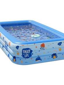1 pieza Piscina inflable grande, adecuada para uso en el patio y el hogar, colores vibrantes - A - Ver 5