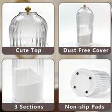 360 ° Rotating 3 Slots Toothbrush Holder With Sliding Lid, Dustproof Bathroom Countertop Organizer, Non-Slip Base Toothpaste & Makeup Brushes Storage Caddy, Space-Saving Vanity Counter Organizer For Bathroom Sink, Premium ABS Plastic Bathroom Organizer Caddy For Home, Dorm & Apartment, Multi-Use Countertop Storage Stand For Toothbrushes, Toothpaste Tubes, Cosmetic Brushes & Small Bathroom Accessories, Easy To Clean Sliding Lid Toothbrush Organizer, Stylish Bathroom Counter Storage Solution For Daily Use, Suitable For Family & Personal Use Bathroom Vanity Organizer - trắng - Xem 4