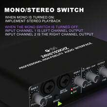 Q24 音频接口专业声卡，带监听功能，适用于电吉他现场录音，也适用于录音棚、歌手、麦克风等。 - 黑色 - 查看 5