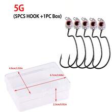 5 lưỡi câu mồi mềm, lưỡi câu kiểu Texas Rig cho cá vược đen, lưỡi câu mồi mềm dùng cho cả nước mặn và nước ngọt. - Nhiều màu - Xem 14