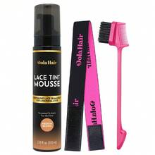 完美蕾丝融合套装 – 染色慕斯、融合带和边缘刷，无缝融合，自然贴合肤色，适用于蕾丝假发 - Medium Brown - 查看 7